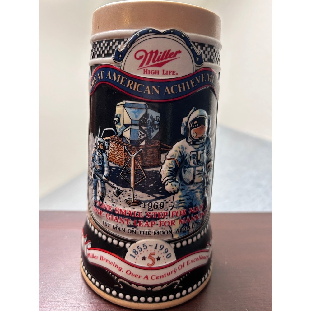 Miller High Life 1990 NASA Apollo 11 Moon Landing Commemorative Beer Stein 1969